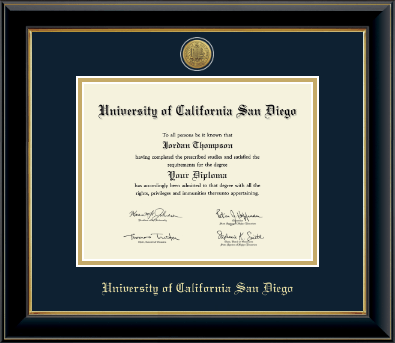 University of California San Diego diploma frame - Gold Engraved Medallion Diploma Frame in Onyx Gold
