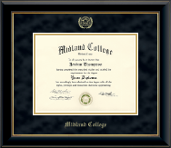 Midland College diploma frame - Gold Embossed Diploma Frame in Onyx Gold