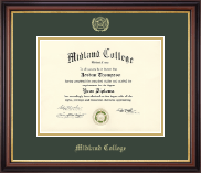 Midland College Gold Embossed Diploma Frame in Regency Gold