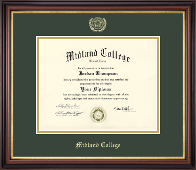 Midland College diploma frame - Gold Embossed Diploma Frame in Regency Gold