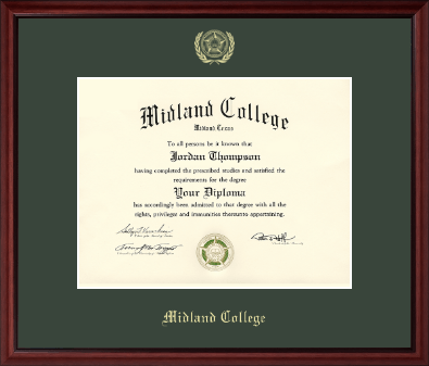 Midland College diploma frame - Gold Embossed Diploma Frame in Camby