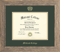 Midland College Gold Embossed Diploma Frame in Barnwood Gray