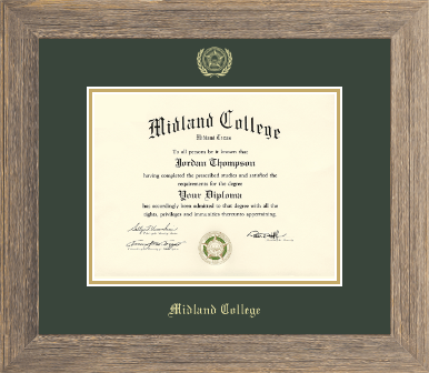 Midland College diploma frame - Gold Embossed Diploma Frame in Barnwood Gray