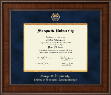 Marquette University diploma frame - Presidential Masterpiece Diploma Frame in Madison