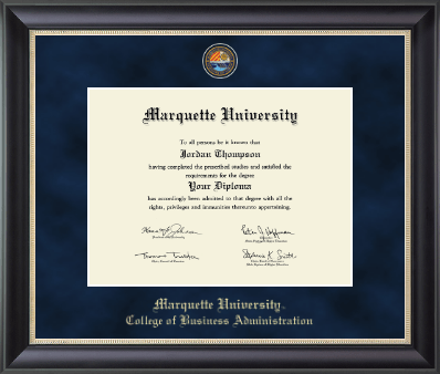 Marquette University diploma frame - Regal Edition DiplomaFrame in Noir