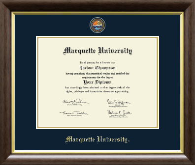 Marquette University diploma frame - Masterpiece Medallion Diploma Frame in Hampshire