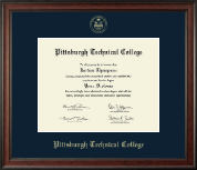 Pittsburgh Technical College Gold Embossed Diploma Frame in Studio