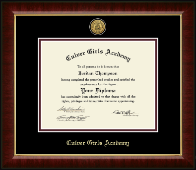 Culver Academies diploma frame - Gold Engraved Medallion Diploma Frame in Murano