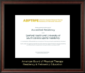 American Board of Physical Therapy Residency & Fellowship Education Gold Embossed Certificate Frame in Studio