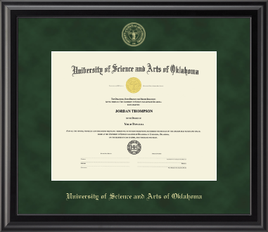 University of Science and Arts of Oklahoma diploma frame - Gold Embossed Diploma Frame in Midnight