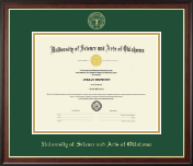 University of Science and Arts of Oklahoma Gold Embossed Diploma Frame in Studio Gold