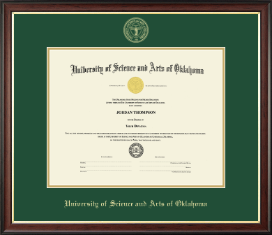 University of Science and Arts of Oklahoma diploma frame - Gold Embossed Diploma Frame in Studio Gold