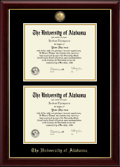 The University of Alabama Tuscaloosa diploma frame - Masterpiece Medallion Double Diploma Frame in Gallery