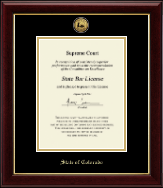 State of Colorado Gold Engraved Medallion Certificate Frame in Gallery