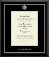 State of Colorado certificate frame - Silver Engraved Medallion Certificate Frame in Onyx Silver