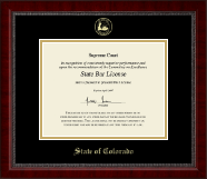 State of Colorado Gold Embossed Certificate Frame in Sutton