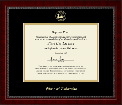 State of Colorado certificate frame - Gold Embossed Certificate Frame in Sutton