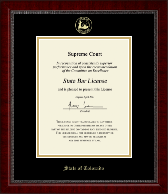 State of Colorado certificate frame - Gold Embossed Certificate Frame in Sutton