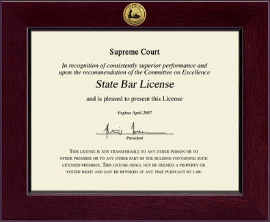 State of Colorado certificate frame - Century Gold Engraved Certificate Frame in Cordova