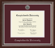 Campbellsville University diploma frame - Silver Engraved Medallion Diploma Frame in Devonshire