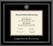 Campbellsville University Silver Embossed Diploma Frame in Onyx Silver