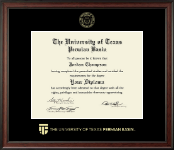 The University of Texas Permian Basin diploma frame - Gold Embossed Diploma Frame in Studio