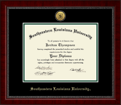 Southeastern Louisiana University diploma frame - Gold Engraved Medallion Diploma Frame in Sutton