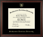 Southeastern Louisiana University Gold Embossed Diploma Frame in Studio