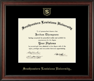 Southeastern Louisiana University diploma frame - Gold Embossed Diploma Frame in Studio