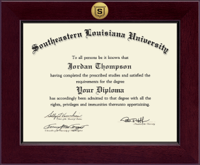 Southeastern Louisiana University diploma frame - Century Gold Engraved Diploma Frame in Cordova