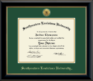 Southeastern Louisiana University diploma frame - Gold Engraved Medallion Diploma Frame in Onyx Gold