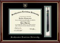 Southeastern Louisiana University Tassel Edition Diploma Frame in Southport Gold