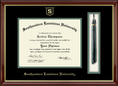 Southeastern Louisiana University diploma frame - Tassel & Cord Diploma Frame in Southport Gold