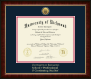 University of Richmond Gold Engraved Medallion Diploma Frame in Murano