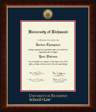 University of Richmond diploma frame - Gold Engraved Medallion Diploma Frame in Murano