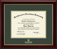 Southeastern Louisiana University Gold Embossed Diploma Frame in Gallery