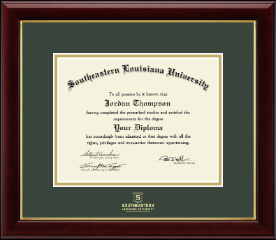 Southeastern Louisiana University diploma frame - Gold Embossed Diploma Frame in Gallery