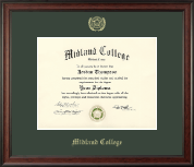 Midland College Gold Embossed Diploma Frame in Studio
