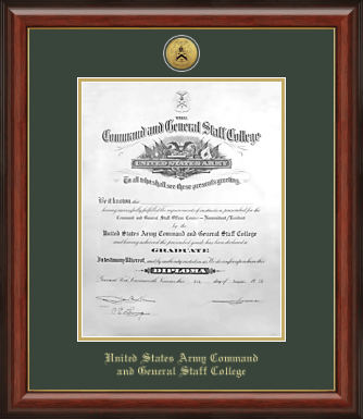 United States Army Command and General Staff College diploma frame - Gold Engraved Medallion Diploma Frame in Lancaster