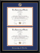 University of Florida diploma frame - Double Masterpiece Diploma Frame in Onyx Gold