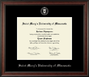 Saint Mary's University of Minnesota diploma frame - Silver Embossed Diploma Frame in Studio