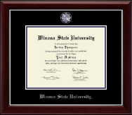 Winona State University diploma frame - Masterpiece Medallion Diploma Frame in Gallery Silver