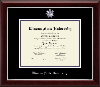 Winona State University diploma frame - Masterpiece Medallion Diploma Frame in Gallery Silver