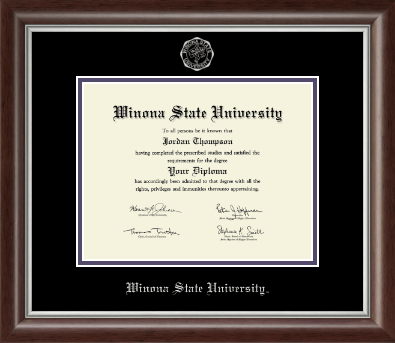Winona State University diploma frame - Silver Embossed Diploma Frame in Devonshire