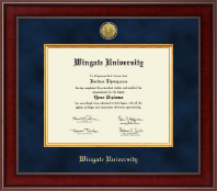 Wingate University Presidential Gold Engraved Diploma Frame in Jefferson