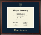Wingate University diploma frame - Gold Embossed Diploma Frame in Studio