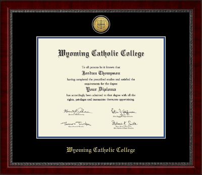 Wyoming Catholic College diploma frame - Gold Engraved Medallion Diploma Frame in Sutton
