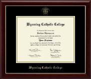 Wyoming Catholic College Gold Embossed Diploma Frame in Gallery