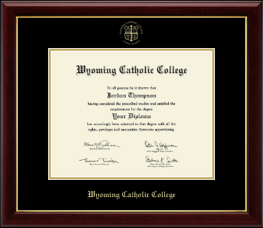 Wyoming Catholic College diploma frame - Gold Embossed Diploma Frame in Gallery
