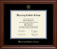 Wyoming Catholic College Gold Embossed Diploma Frame in Prescott